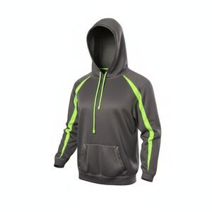 Badger Sport Youth Hoodie XS | Gray & Neon Green Performance Pullover Sweatshirt